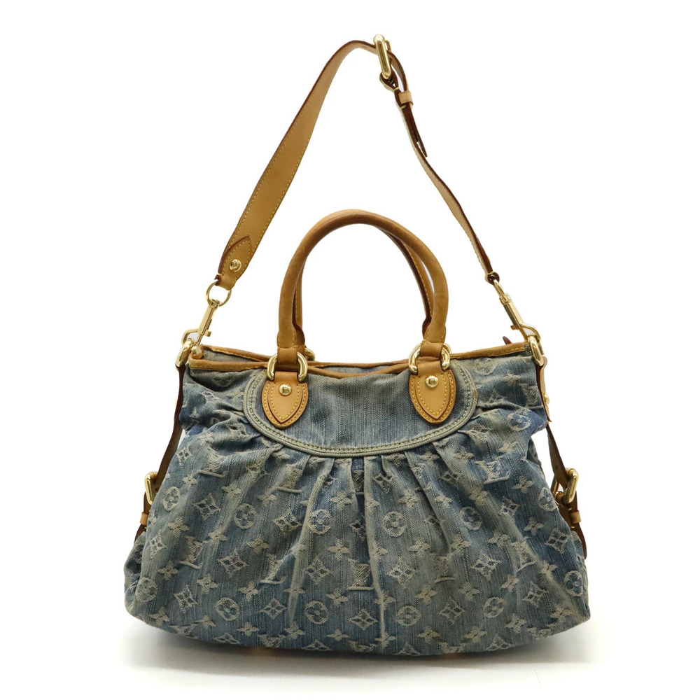 LOUIS VUITTON Monogram Denim Neo Cabby Tote Bag Handbag Shoulder Blue